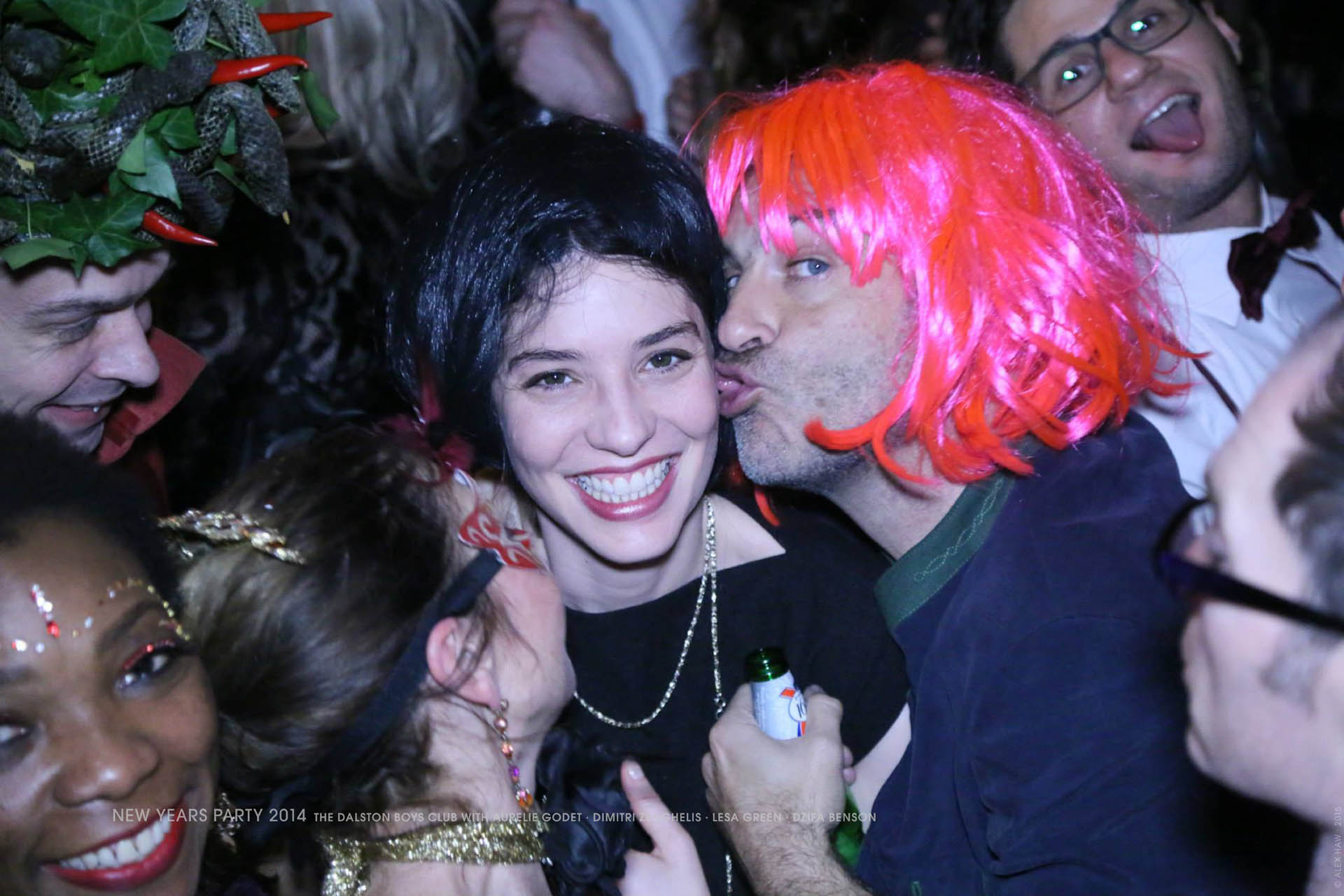 New Years Party 2014, The Dalston Boys Club, with Aurelie Godet, Dimitri Zenghelis, Lesa Green, Dzifa Benson, Gorgon headpiece 2